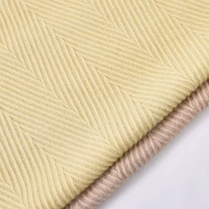 Factory Stylish Yellow Herringbone Knit Fabric Soft Textured Material for Autumn Sweaters and Cozy Cardigans