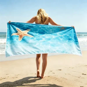 Factory Summer Beach Towel Sand Free Customized Pattern OEM Logo Printed Microfiber Beach Towel