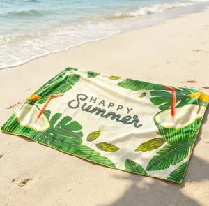 Factory Summer Beach Towel Sand Free Customized Popular Pattern OEM Logo Printed Microfiber Beach Towel