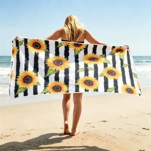 Factory Summer Beach Towel Sand Free Customized Popular Pattern OEM Logo Printed Microfiber Beach Towel