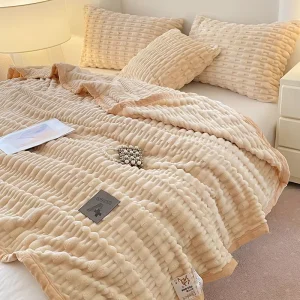 Factory Super Soft Polyester Flannel Blanket All Season Thick Throw Modern Customizable for Home Bedding Sofa Office