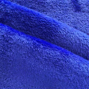 Factory Supplier Plain Dyed Warm Velvet 100%Polyester Knit 215GSM Softy Blue Plush Flannel Fleece Fabric For Blankets Garment