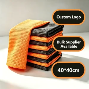Factory Supplier Reusable Waffle Car Cleaning Towel Custom Size Quick dry Absorbent Auto Detailing Care Microfiber Washing Towel