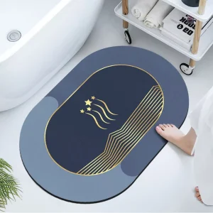 Factory Supply Custom Non Slip Diatom Mud Mats Absorbent Bathroom Mat Quick Drying Washable Bath Rug Floor Mats for Bathroom