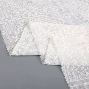 Factory Supply Customized Embroidery Fabric Cotton Embroidered for Shirts Dresses Bags Weddings Accessories