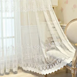 Factory Supply Emdroider Sheer Fancy Dressing Rooms Window Curtain Holdback