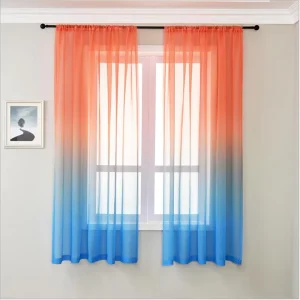 Factory Supply Gradient Color Window Screens Ombré Voile Sheer Curtains for Living Room