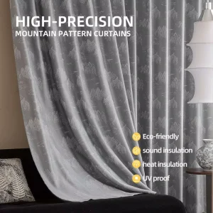 Factory Supply High Blackout Curtains Jacquard Noise Proof Heat Insulation Eco-Friendly Curtain for Living Room