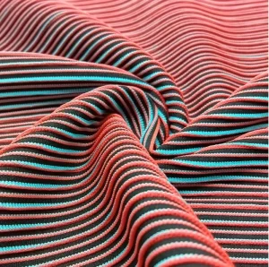 Factory Supply In Ready Stock Polyester Spandex 4 Way Stretch 230gsm Color Changing Knitted Jacquard Fabric For Sport Wear