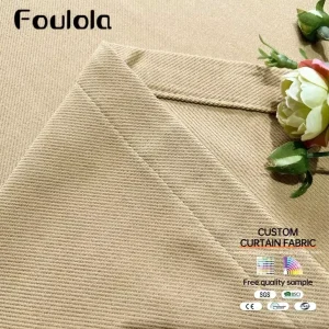 Factory Supply Linen Style Solid Color Soft Curtain Fabrics With 2.8M Width