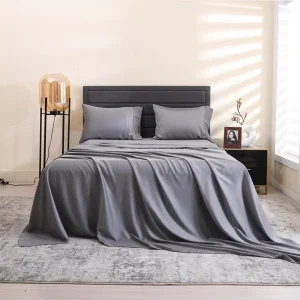 Factory Supply Modern Woven Organic Bamboo Bedding Set Duvet Cover Set with 300tc Thread Count Eco-Friendly