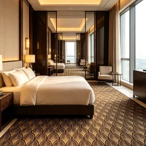 Factory Supply Nylon Hotel Room Broadloom Carpet Flame Retardant Wear Silent Custom Design Free Sample Distributor