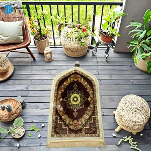 Factory Supply Portable Foldable Prayer Mat Muslim Classical Home Textiles Shaggy Anti slip Foam Padded Rug and Carpet