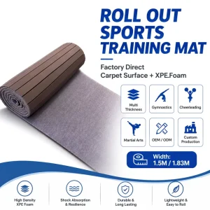 Factory Supply Roll Out Gymnastics Flooring Mat Carpet XPE Foam for Cheerleading Martial Arts Training Centers
