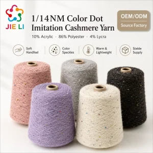 Factory Supply Stretch Speckled Faux Cow Fleece Yarn 1 14NM Polyester Acrylic Lycra Blended Yarn For Fashion Ladies Knitwear