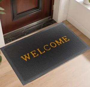 Factory Supply Welcome Entrance Door Mat Outdoor Silk Ring Toilet Anti Slip PVC Floor Mat for Home Indoor Kitchen Rug