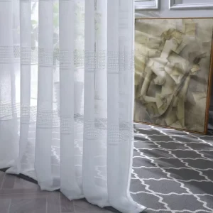 Factory Supply White Sheer Voile Window Curtain Fabrics