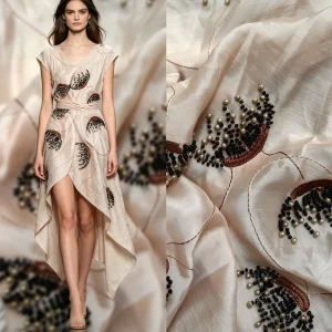 Factory Supply Woven Embroidery Lace Voile Fabric for Wedding Girls & Boys Medium Weight Factory Direct