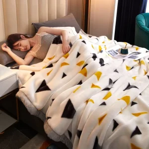 Factory Thickened Double Layer Raschel Blanket Anti static Flannel Cloud Blanket Winter Warm Throw Bed Sheet