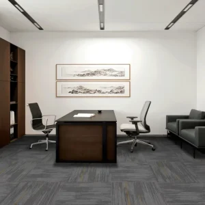 Factory Two Styles Carpet Tiles Thin Vertical Line Jacquard Texture Anti stain Wear Resistant Modular Office Carpet