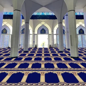 Factory Velvet Soft Thick Nylon Jacquard Loop Pile Reversible Anti Slip Washable Mosque Carpet Wall Wall for Prayer