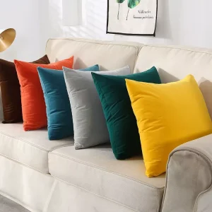 Factory Velvet Throw Pillow Case Soft Solid Color Home Sofa Decorative Cushion Cover