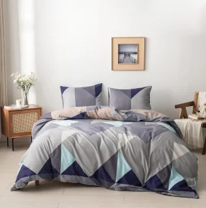 Factory Vintage Style Cyan Flower Printed Quiltcover Flat Sheet Fitted Sheet Pillowcase for All Season Sheet Set Bedding Set