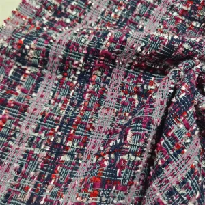 Factory Waterproof Knitted 68% Polyester 32% Cotton Yarn Dyed Tweed Plaid Fabric for Women Dress Clothing Jacket Suit