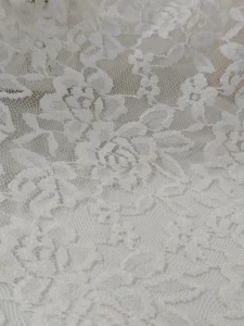 Factory White Jacquard Mesh Lace Fabric Transparent Floral Net Lace for Wedding Garment Curtain Decoration Textile