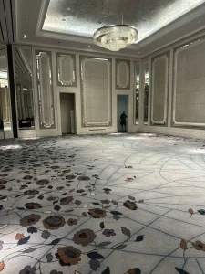Factory Wilton Nylon Polypropylene Carpet Roll High Pile Geometric Pattern Home 4m Custom Design Low MOQ Free Sample
