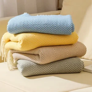 Factory Woven Throw Blanket Summer Cooling Air Conditioner Blanket for Sofa Bed Decorative Bed Runner Shawl Wrap OEM