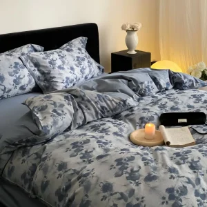 Factory Yarn Dyed Lyocell Cotton Large Jacquard Bedding 4 Pcs Set Customizable High Quality Home Bed Sheet Set