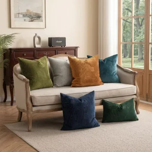 Factory cut pile Jacquard Throw Pillow Cover Instagram style Light luxury Sofa Cushion Minimalist Modern Backrest Pad Living