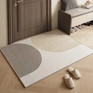 Factory direct Durable Modern Minimalist Neutral Outdoor Polyester Door Mat Anti Slip Washable Easy Clean Absorbent Rug Entryway