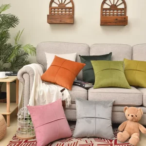 Factory direct Supply Modern Minimalist Velvet Throw Pillows Cushion Inserts Covers customizable square Shape for Home Decor
