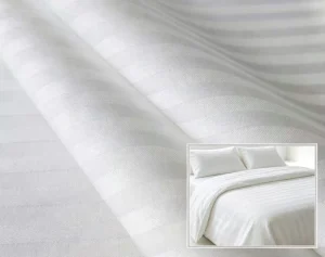 Factory low Price 100% Polyester 1cm Stripe Fabric Eco friendly for Hotel Bedding Set