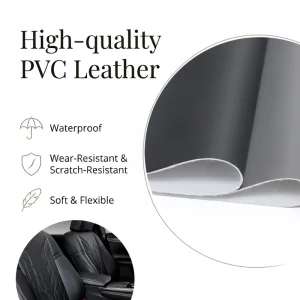 Fade Resistant Low Maintenance Scratch Resistant Uniform Color PVC Leather Fabric Non Woven for Car Seat