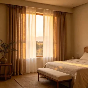 Fade Resistant Waterproof Custom Motorized Smart Curtains Remote Control Blackout Polyester Linen Modern for Crib Use
