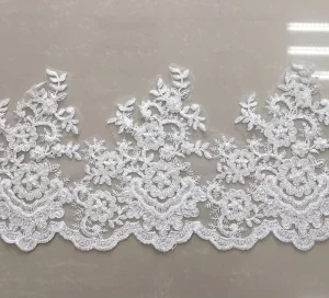 Fancy Embroidery Woven Corded Beaded Lace Trim 100% Polyester Lightweight for Dresses Wedding Accessories & Toys