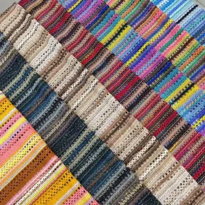 Fancy Geometric Knitting Fabric Polyester Knitted Crochet Fabric for T shirt Clothing Making