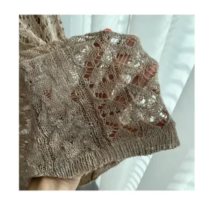 Fancy Knitted Polyester Fabric for Skirt Undergarments Garment Dress Women’s Crocheted Hollow Knitted Fabric