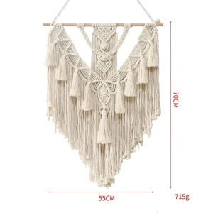 Fancy Luxury Boho Style Handmade Woven Tapestry With Macrame Wall Decor