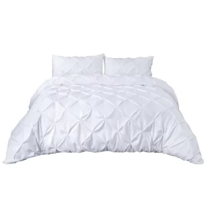 Fancy Quality 400TC 100% Polyester Queen Size White Duvet Cover for Wedding Bedding