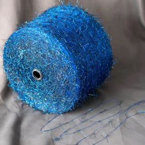Fancy Special Yarn Processing Custom Starry Sky Blue Long Hair Sequin Hangzhou Crochet Machine Knitted Standard Twist Factory