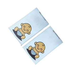 Fangnian Cartoon Baby Mother Infant Scene Waterproof Durable Eco Friendly Satin Ribbon Clothing Home Textile Labels Custom Color