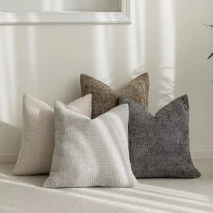 Farmhouse Boho Home Decor Neutral Chenille Corduroy Decorative Velvet Throw Pillow Covers