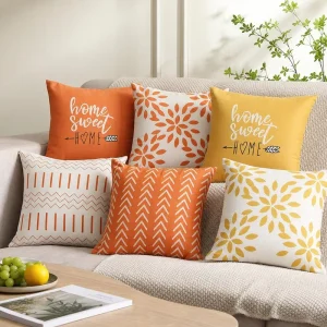Farmhouse Geometric Throw Pillow Cover Soft Polyester Arrow Chevron Pattern Decorative Cushion Case Shell for Sofa