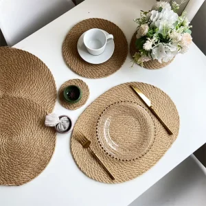 Farmhouse Weave Round Woven Jute Placemats