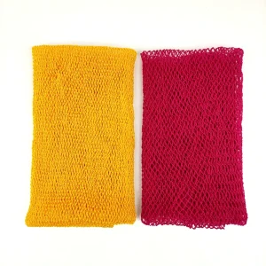 Fashion Colors Long Strip Design Flexible Nylon Shower African Scrub Net Exfoliating Bath Sponge