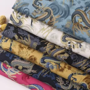 Fashion Cotton Fabric Stamping 100% Cotton Fabric Japan Style Chinese Dragon Design for Clothing Home Textile Men Shit